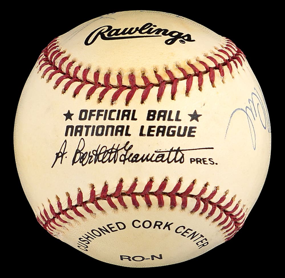 Farrah Fawcett & Ryan O'Neal Dual-Signed Baseball