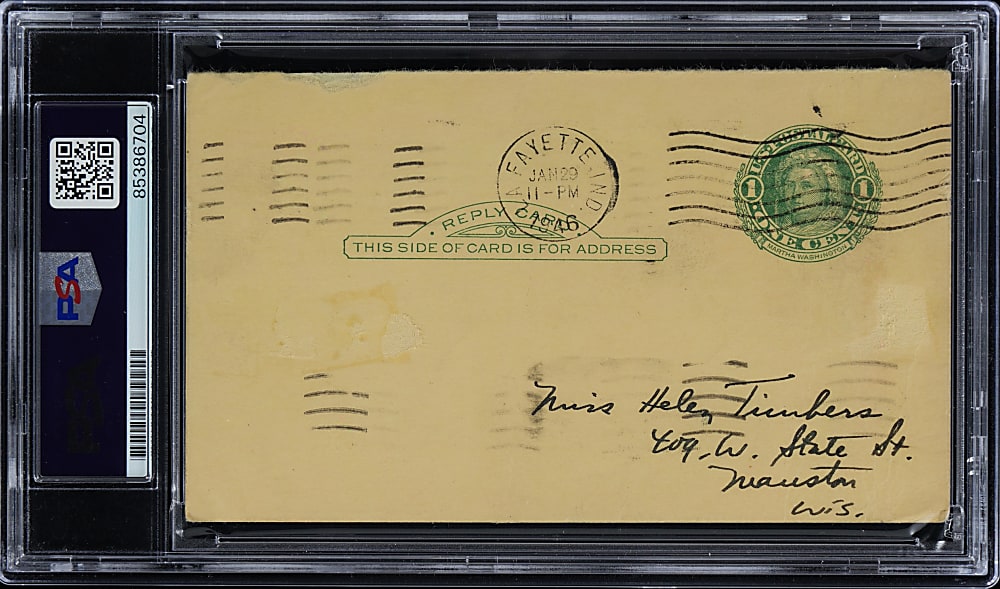 Ward Lambert (d.1958) Signed Government Postcard - PSA/DNA Authentic