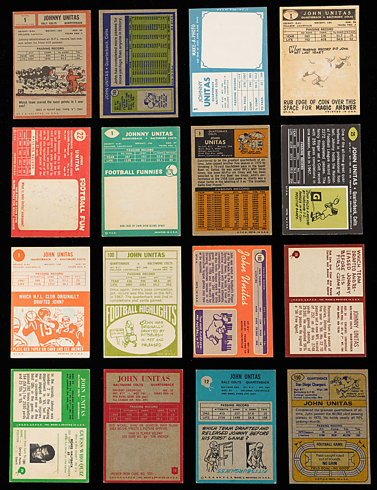 1959-1974 Topps & Philadelphia Johnny Unitas Run (16)