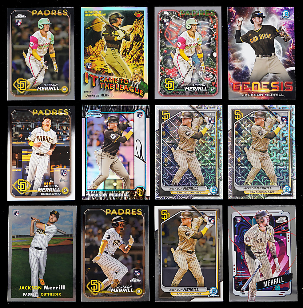 2021 & 2024 Jackson Merrill Rookie Hoard (106) with Several Inserts & Parallels