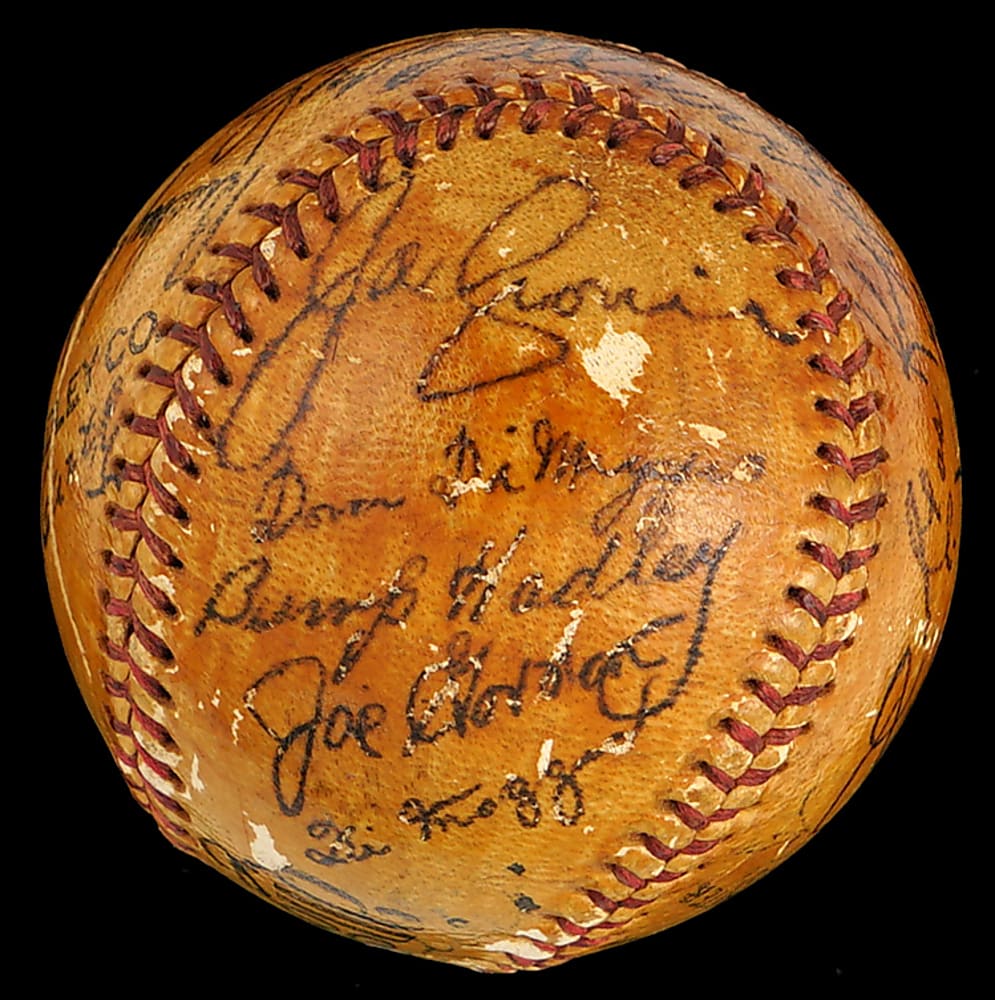 1939 All-America Team Winner Signed Baseball (16) with Rookie Ted Williams & Extremely Bold Babe Ruth - JSA LOA