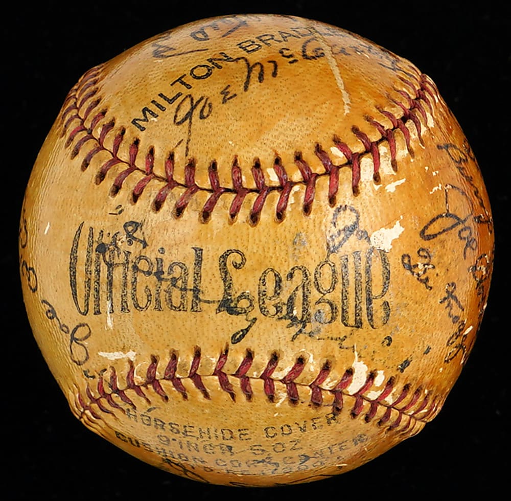 1939 All-America Team Winner Signed Baseball (16) with Rookie Ted Williams & Extremely Bold Babe Ruth - JSA LOA