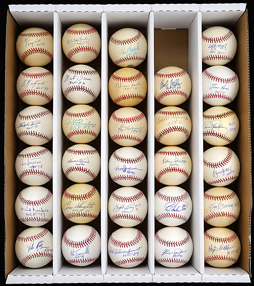 Hall of Fame Single-Signed Baseball Collection (38) - All with "HOF" Inscription"