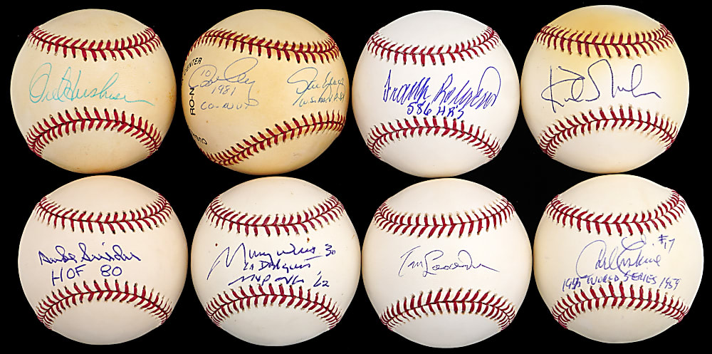 Brooklyn/Los Angeles Dodgers Signed Baseball Group (8)