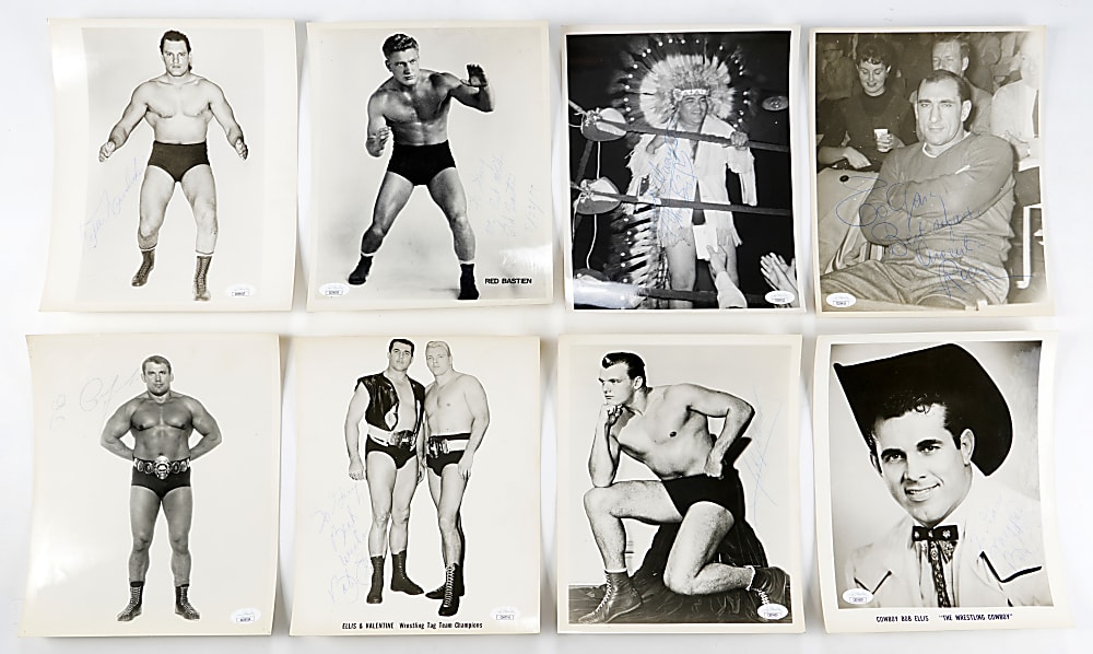 1960s-1970s Wrestling Signed Promotional Photos (25) with (8) JSA Certified Including Argentina Rocca