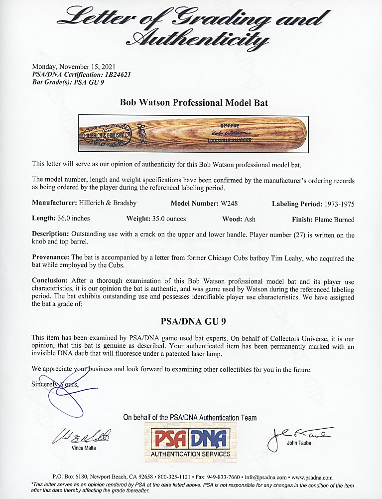 1970s-1990s Game-Used Bat Trio with (2) All-Stars - All PSA/DNA GU