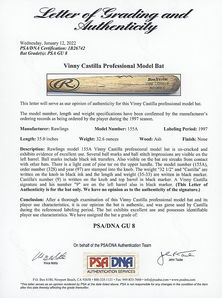 1970s-1990s Game-Used Bat Trio with (2) All-Stars - All PSA/DNA GU