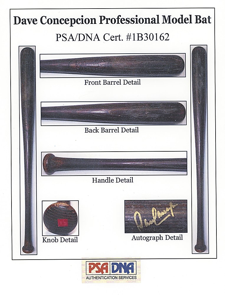 1980-1983 Dave Concepcion Cincinnati Reds Game-Used Bat PSA/DNA GU 8.5 & Full JSA LOA