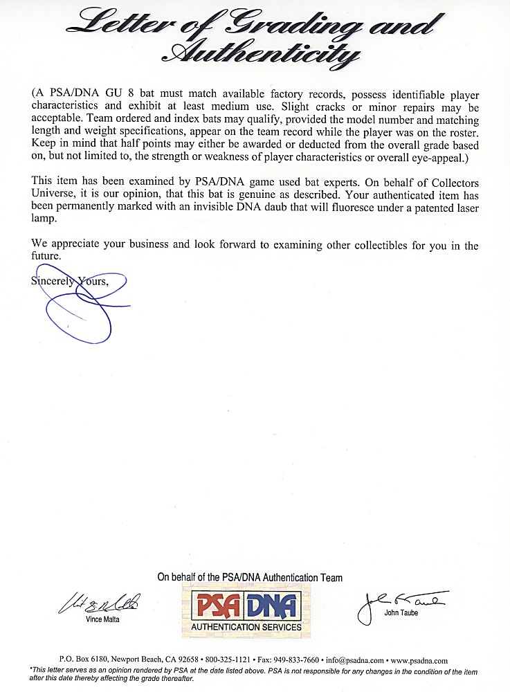 1980-1983 Dave Concepcion Cincinnati Reds Game-Used Bat PSA/DNA GU 8.5 & Full JSA LOA