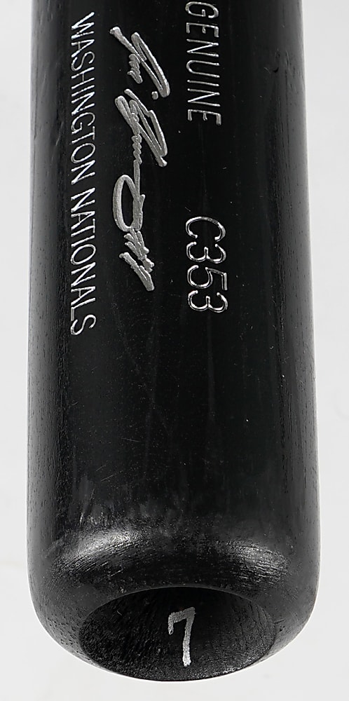 2010 Ivan "Pudge" Rodriguez Washington Nationals Signed and Inscribed Game-Used Bat with Ivan Rodriguez LOP