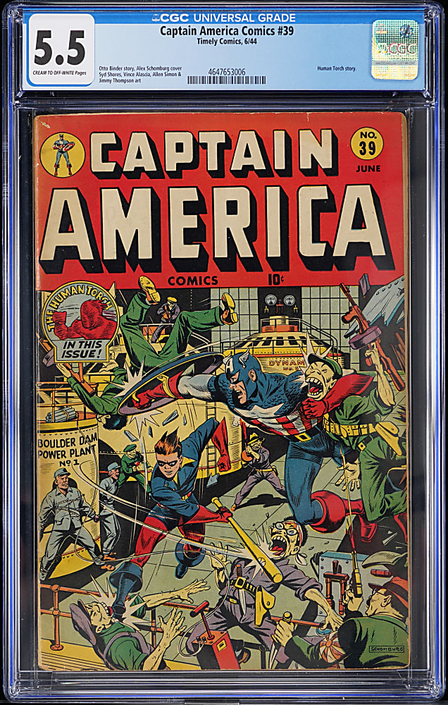1944 Timely Comics Captain America Comics #39 - CGC 5.5