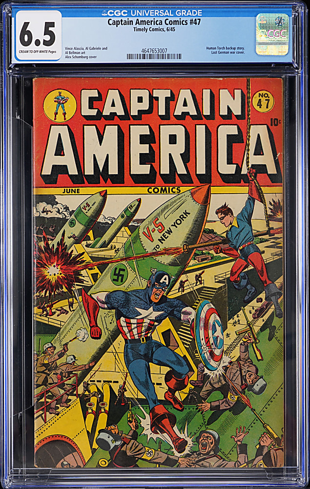 1945 Timely Comics Captain America Comics #47 Last German War Cover - CGC 6.5