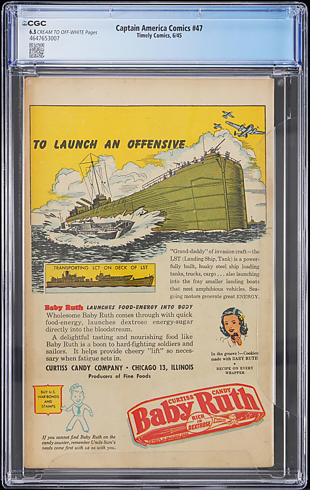 1945 Timely Comics Captain America Comics #47 Last German War Cover - CGC 6.5