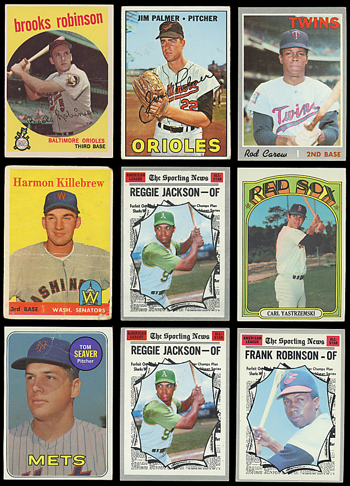 1958-1974 Topps/Fleer Hall of Fame & Star Collection (55) with (3) Aaron, (3) Mantle, (5) Mays & (5) Rose - Loaded!