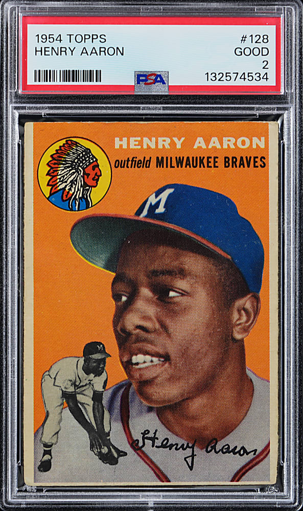 1954 Topps #128 Hank Aaron Rookie PSA GOOD 2