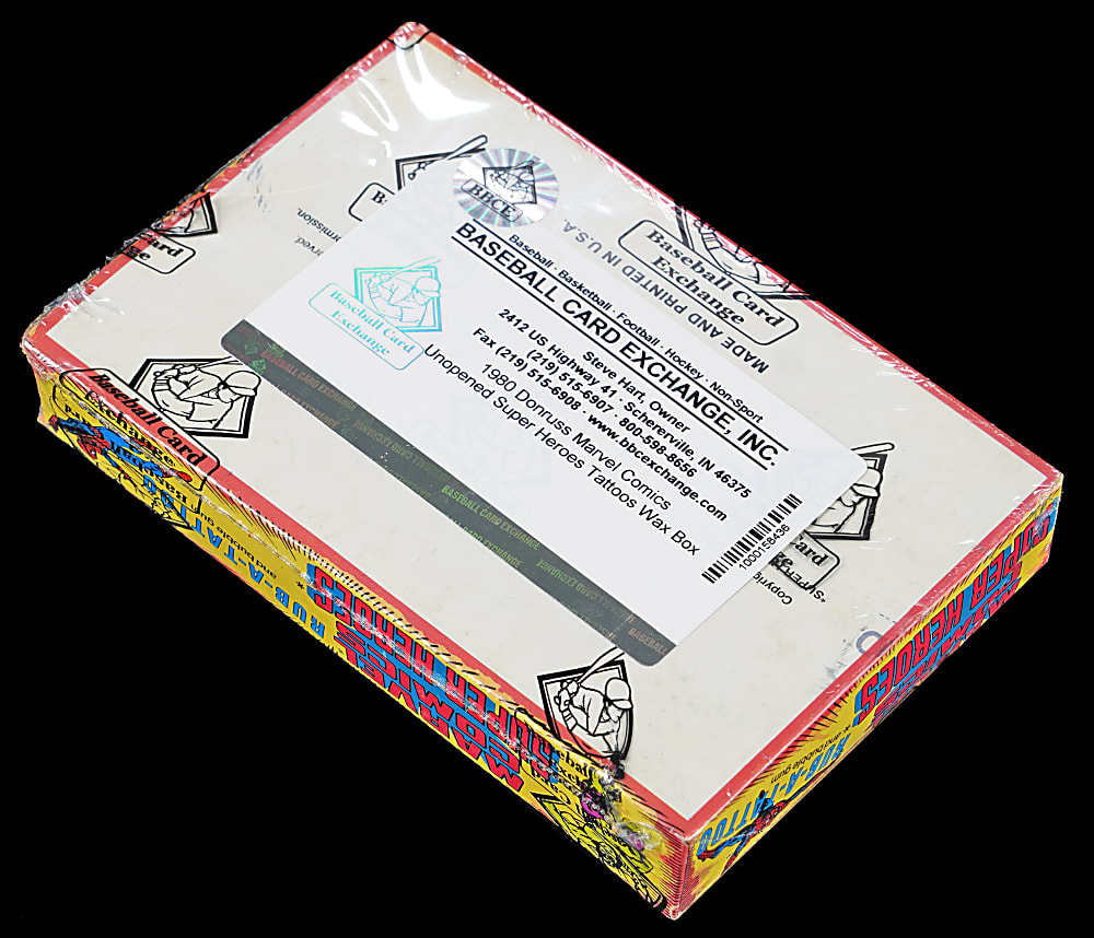 1978-1980 Donruss/Topps Marvel Collection with 1980 Donruss Marvel Super Heroes Tattoo Unopened Wax Box BBCE