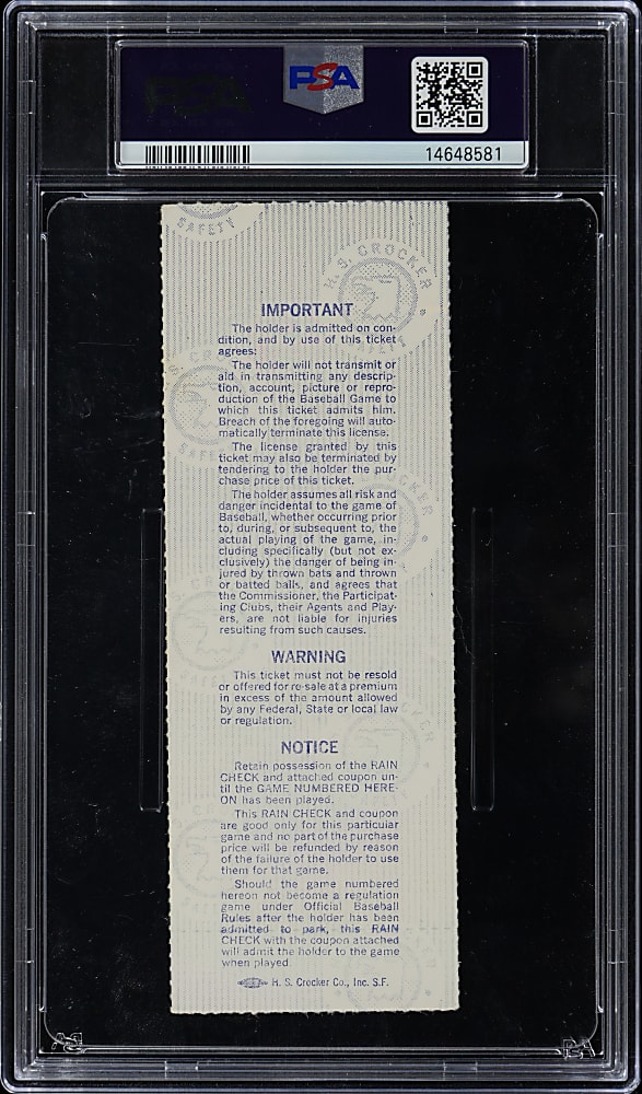 1978 World Series New York Yankees vs. Los Angeles Dodgers Game 6 Ticket Stub - PSA NM 7 - Yankees 22nd World Series Title!