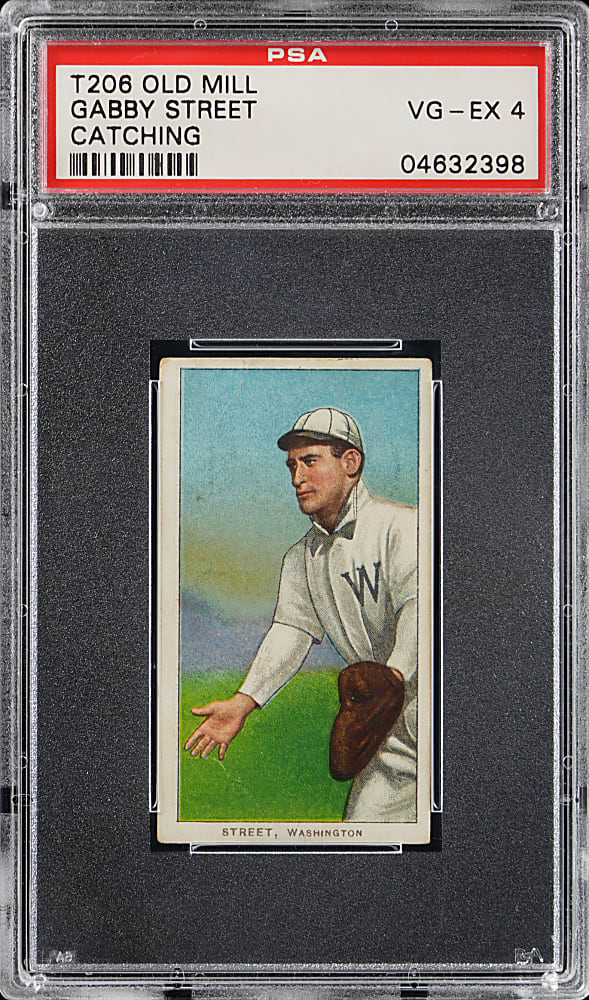 1909-1911 T206 White Border Gabby Street Catching Old Mill PSA VG-EX 4