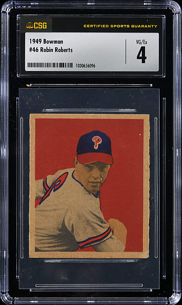 1949 Bowman #46 Robin Roberts Rookie CSG VG/EX 4