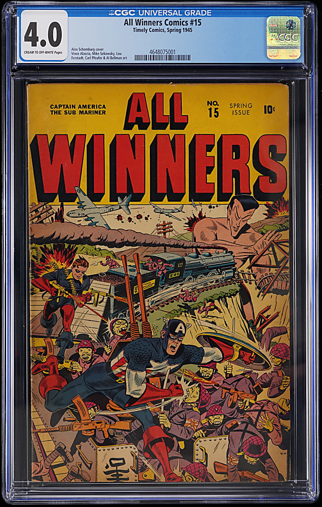 1945 Timely Comics All Winners #15 with Captain America & Sub-Mariner - CGC 4.0