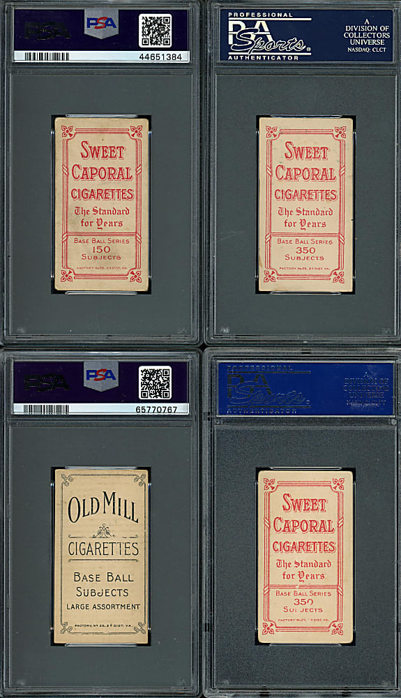 1909-1911 T206 White Border Washington Senators PSA & SGC Graded Collection (8) with Tougher Backs