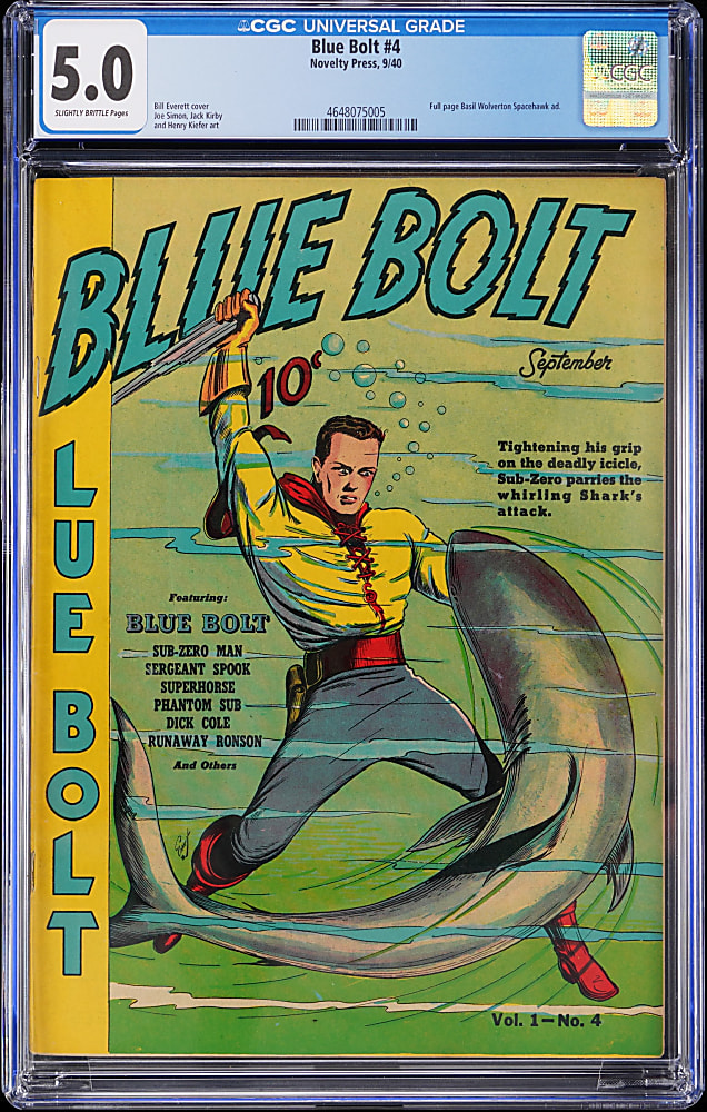 1940 Novelty Press Blue Bolt #4 - CGC 5.0
