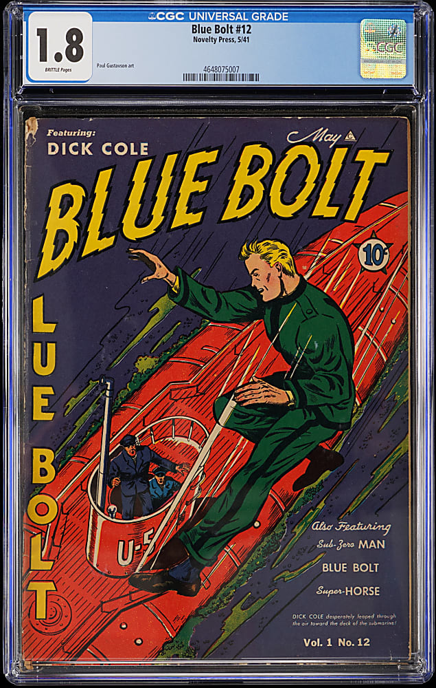 1941 Novelty Press Blue Bolt #12 - CGC 1.8