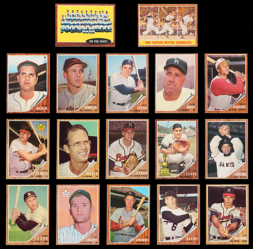 1962 Topps Near Complete Set (562/596) with Several Hall of Famers & (2) Variations