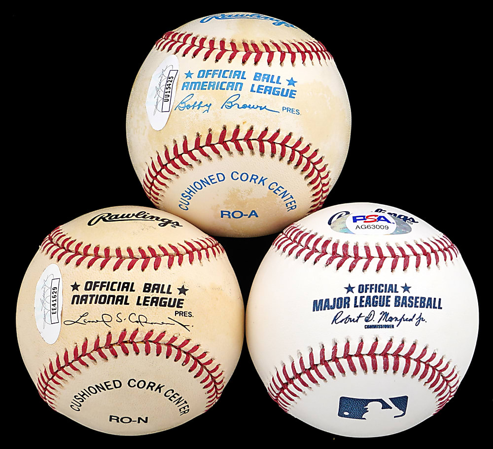 New York/New Jersey Politician Signed Baseball Trio with Christie, Koch, Whitman - All Individually Certified
