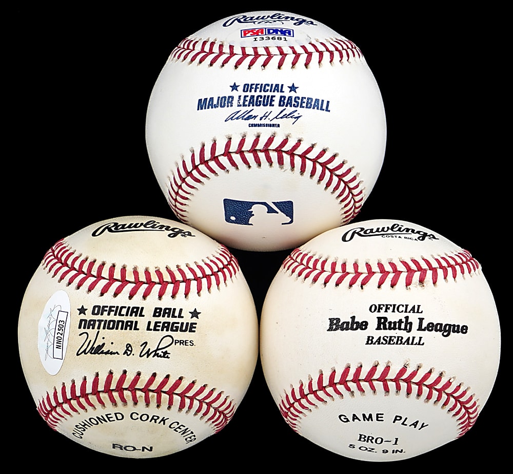 John Dean & G. Gordon Liddy Single-Signed Baseball Trio