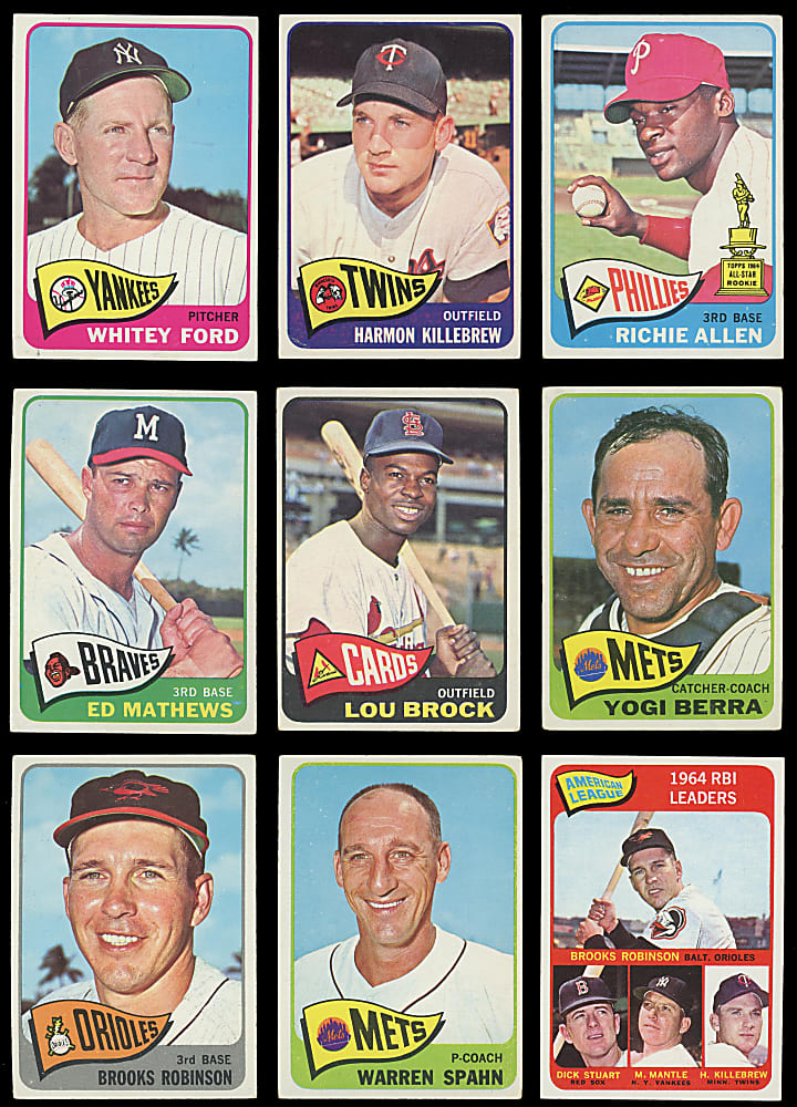 1965 Topps Near Complete Set (575/598) with #350 Mickey Mantle & Most Key Cards