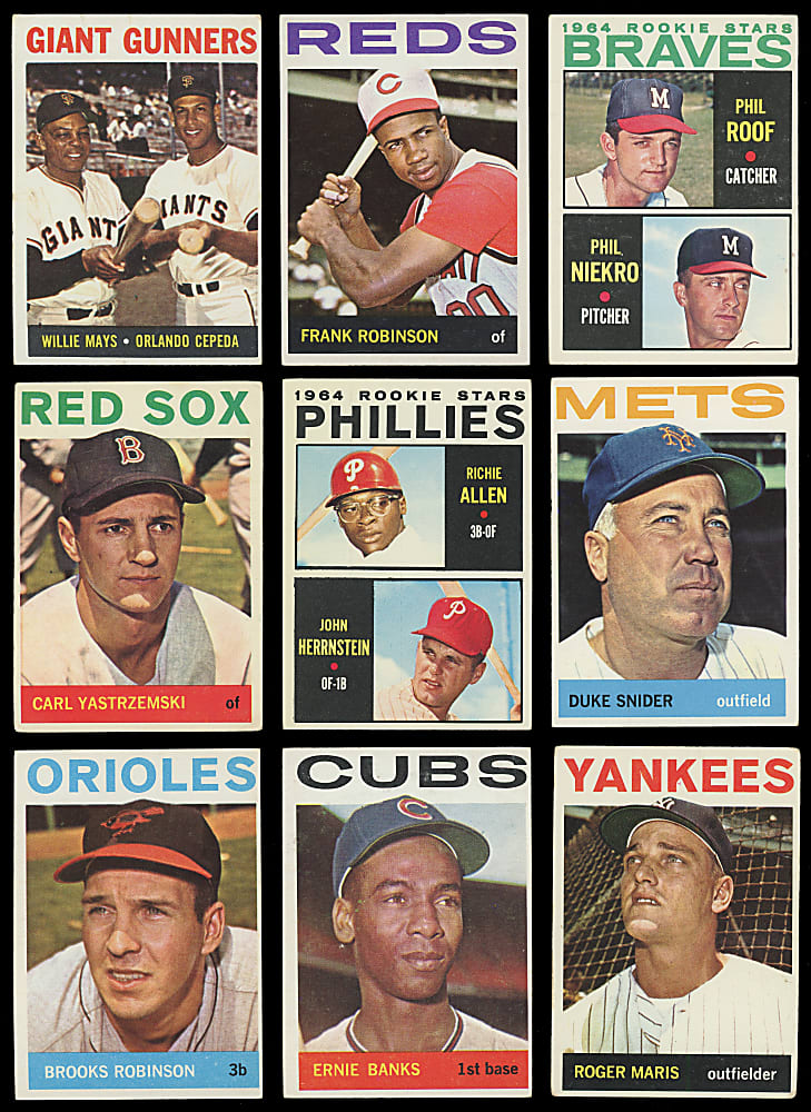 1964 Topps Near Complete Set (586/587) with #50 Mickey Mantle