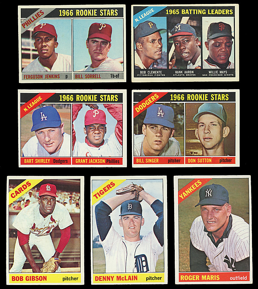 1966 Topps Near Complete Set (562/598) with Most Hall of Famers & Stars Including #50 Mickey Mantle