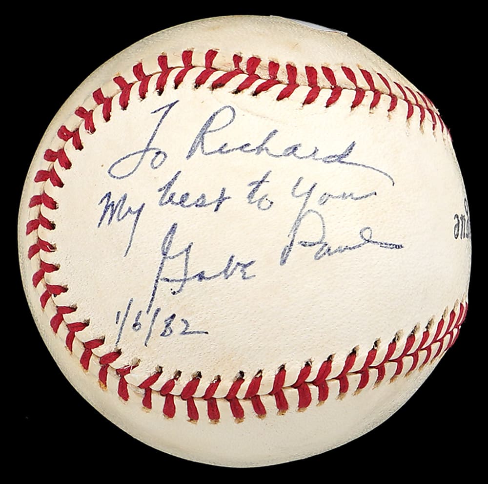 Gabe Paul Single-Signed and Dated Baseball - JSA Certified