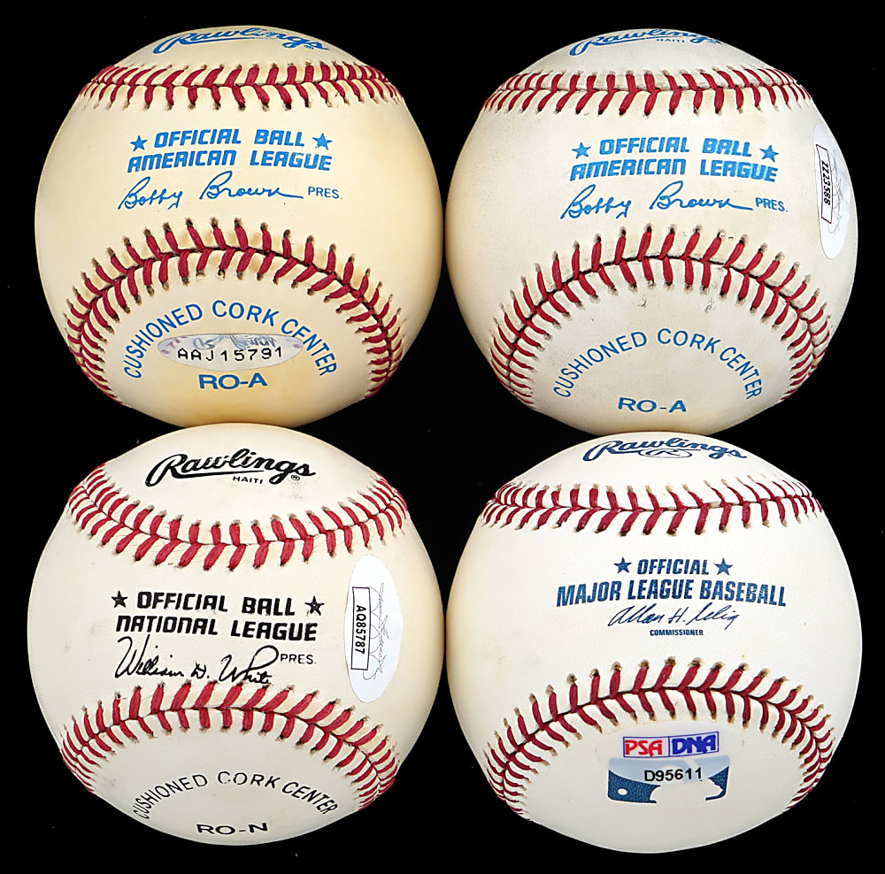 Mickey Mantle, Willie Mays & Ted Williams Single-Signed Baseballs (4) - All Individually Certified