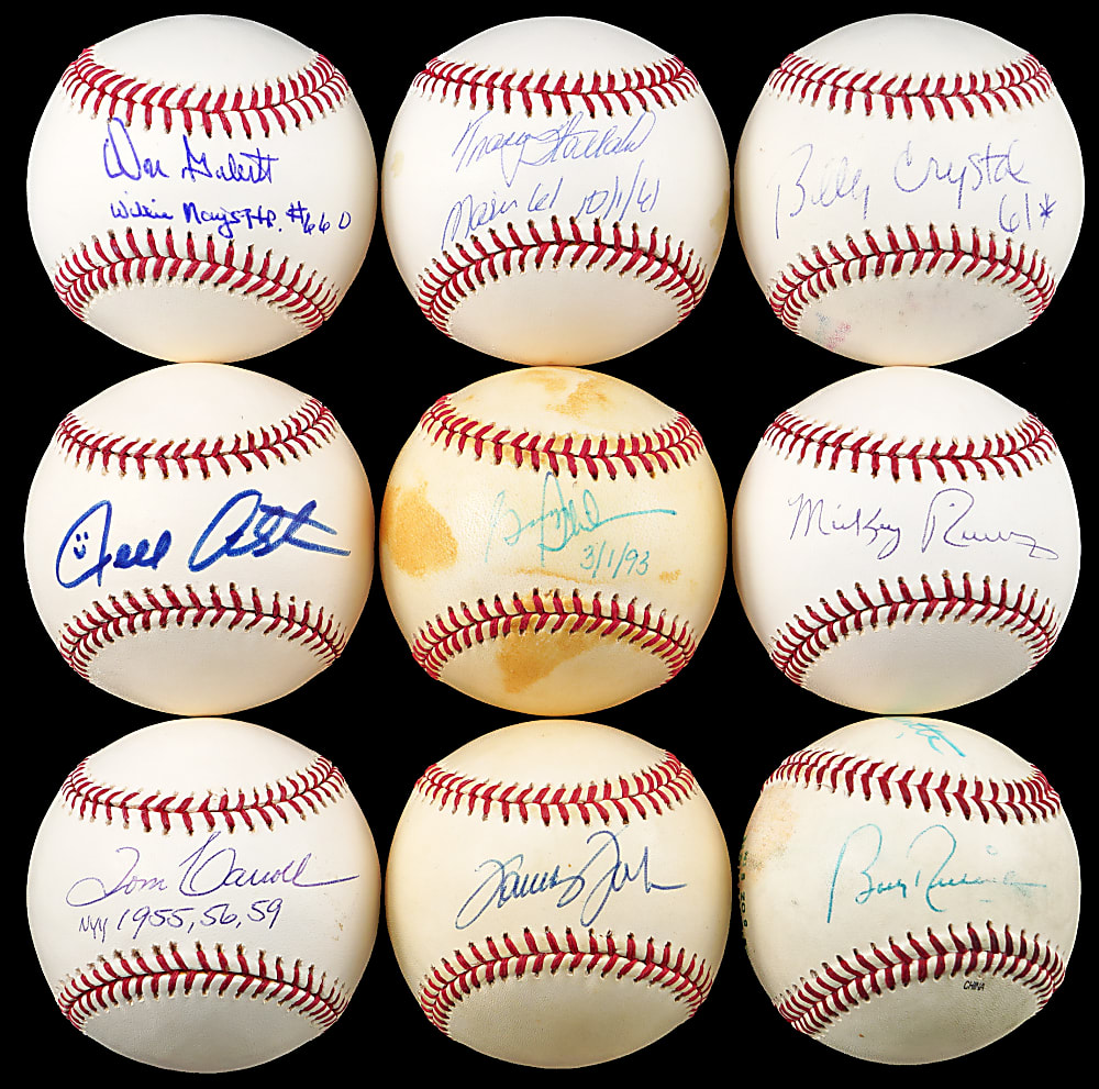 Signed Baseball Balance of Collection (9) with Billy Crystal & George Steinbrenner