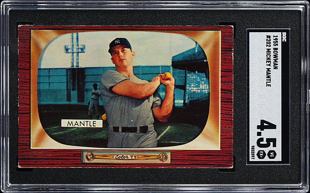 1955 Bowman #202 Mickey Mantle SGC VG/EX+ 4.5