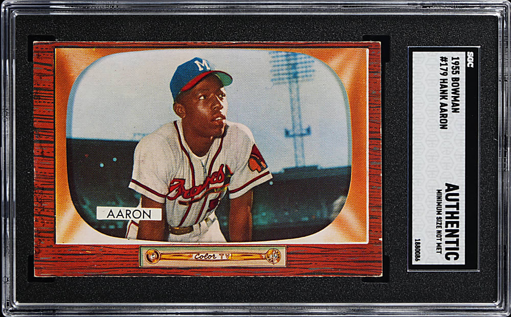 1955 Bowman #179 Hank Aaron SGC Authentic - Attractive!