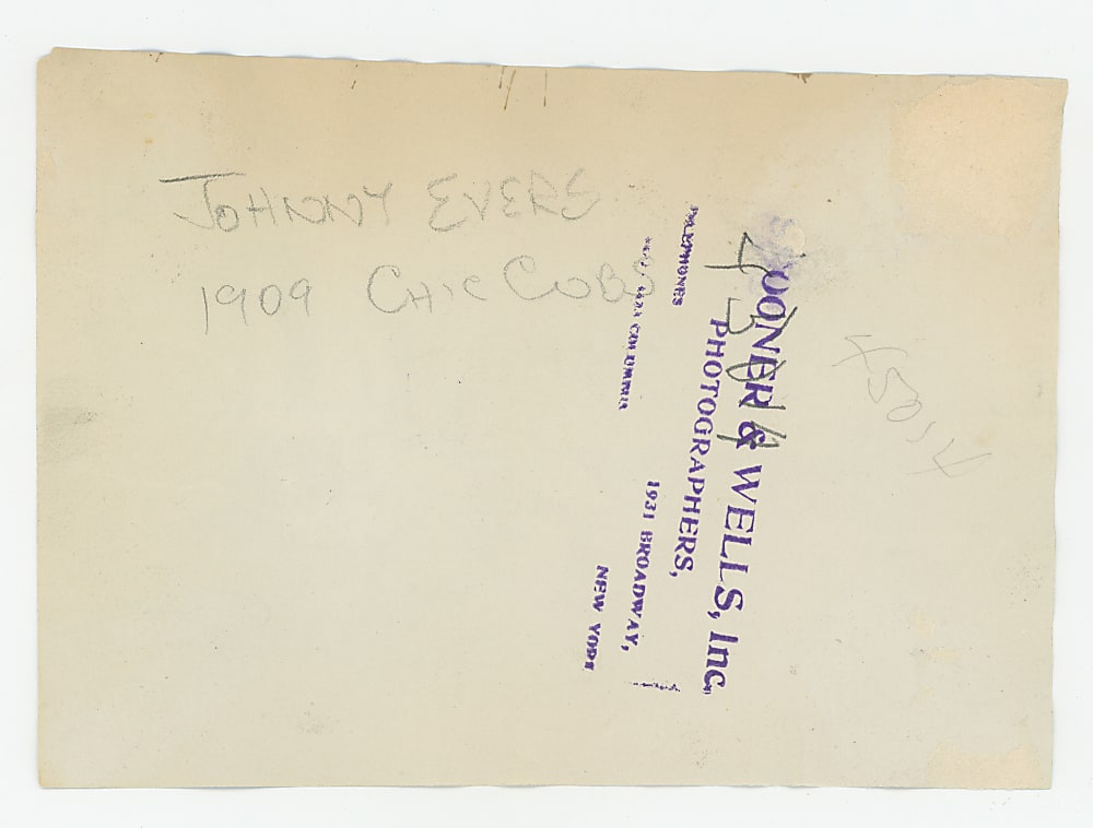 Circa 1909 Spooner & Welis (New York) Johnny Evers In-Action Type I Original Photograph with PSA/DNA LOA