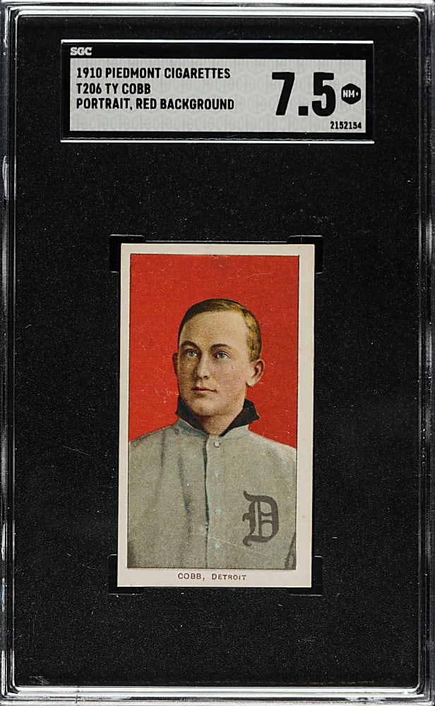 1909-1911 T206 White Border Ty Cobb Portrait Red Background SGC NM+ 7.5