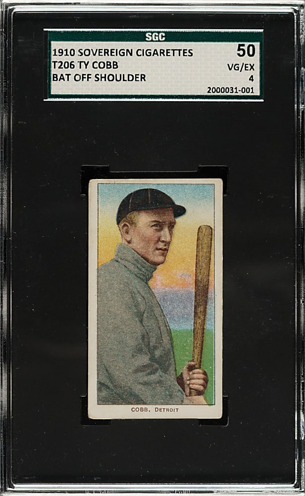 1909-1911 T206 White Border Ty Cobb Bat Off Shoulder SGC VG/EX 4 - Sovereign 350 Back