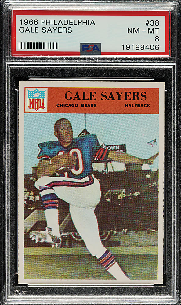 1966 Philadelphia Football #38 Gale Sayers Rookie PSA NM-MT 8