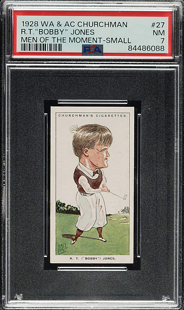 1928 Churchman's Cigarettes Men of the Moment in Sport (Small) #27 Bobby Jones PSA NM 7