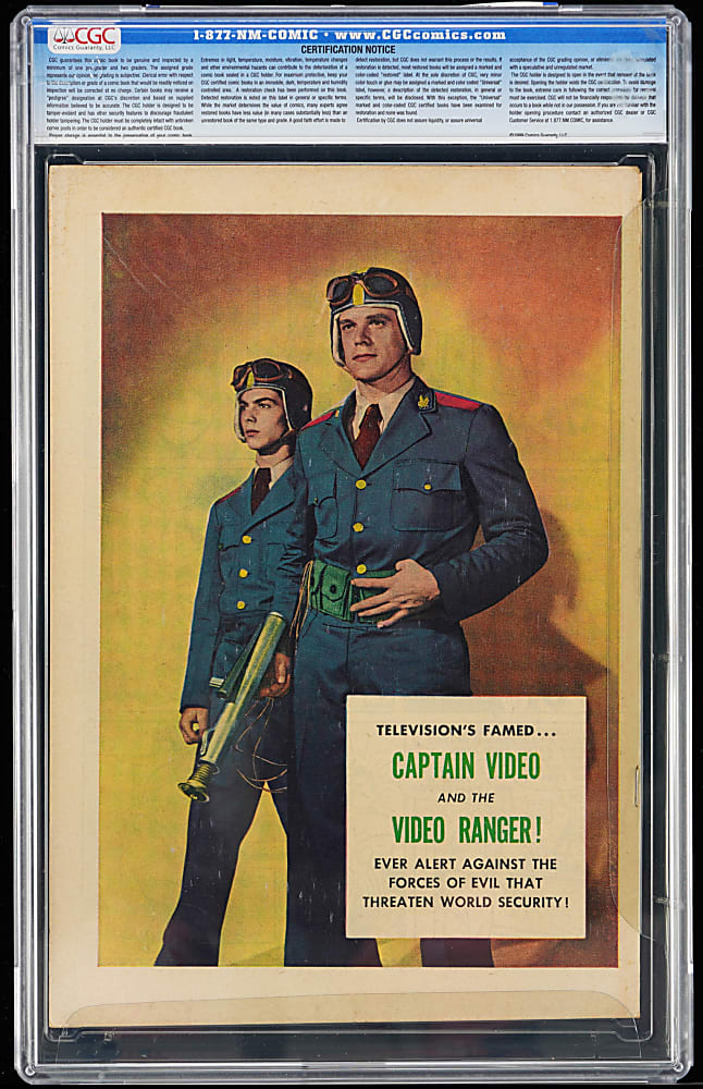 1951 Fawcett Captain Video #1 Issue - CGC 9.0, "1 of 1" Highest Graded