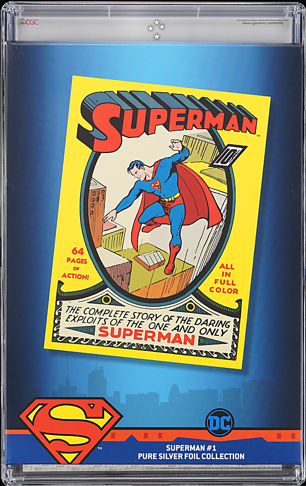 2018 New Zealand Mint 1939 Superman #1 Cover Pure Silver Replica - CGC 10