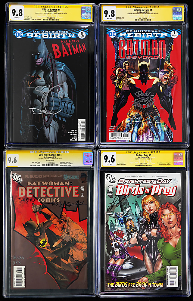 2010-2016 DC Batman Related Signed Comics (9) - All CGC Signature Series Graded 9.6 to 9.8