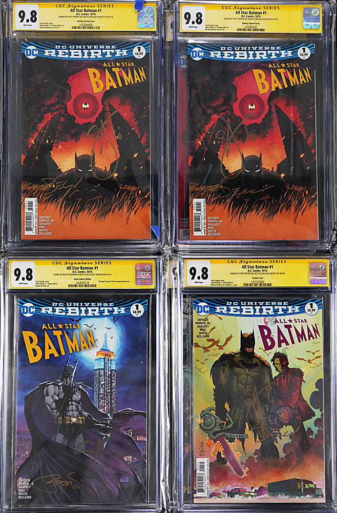 2010-2016 DC Batman Related Signed Comics (9) - All CGC Signature Series Graded 9.6 to 9.8
