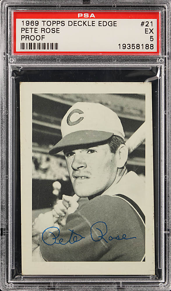 1969 Topps Deckle Edge #21 Pete Rose Proof PSA EX 5 - Population 1 & Highest Graded!