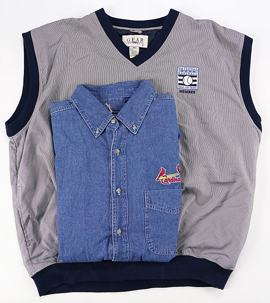 Bob Gibson Estate Personally Owned Garments (5) with Golf Club Jacket, Cardinals Shirt & (3) Hall of Fame Shirts