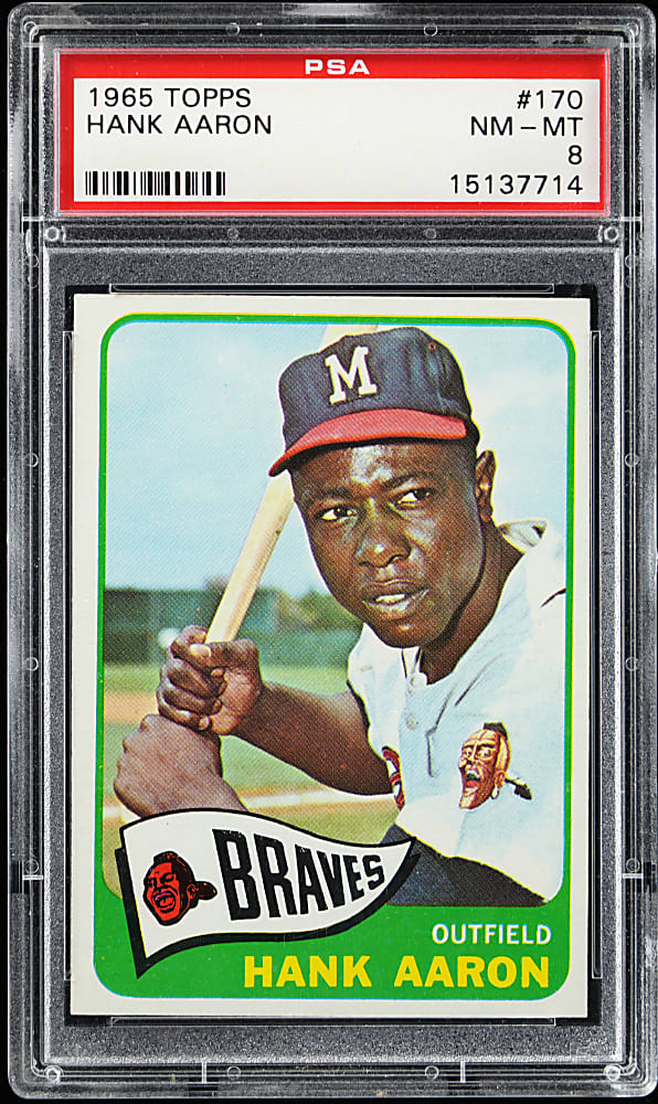 1965 Topps #170 Hank Aaron PSA NM-MT 8